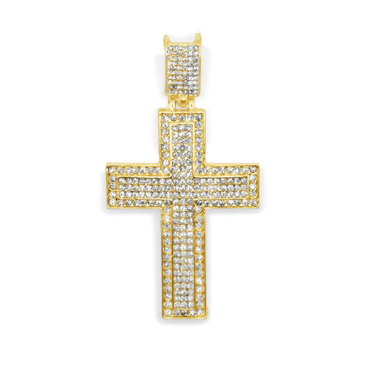 Large icy cross charm